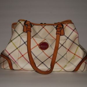Coach plaid payton tattersall pocket tote purse